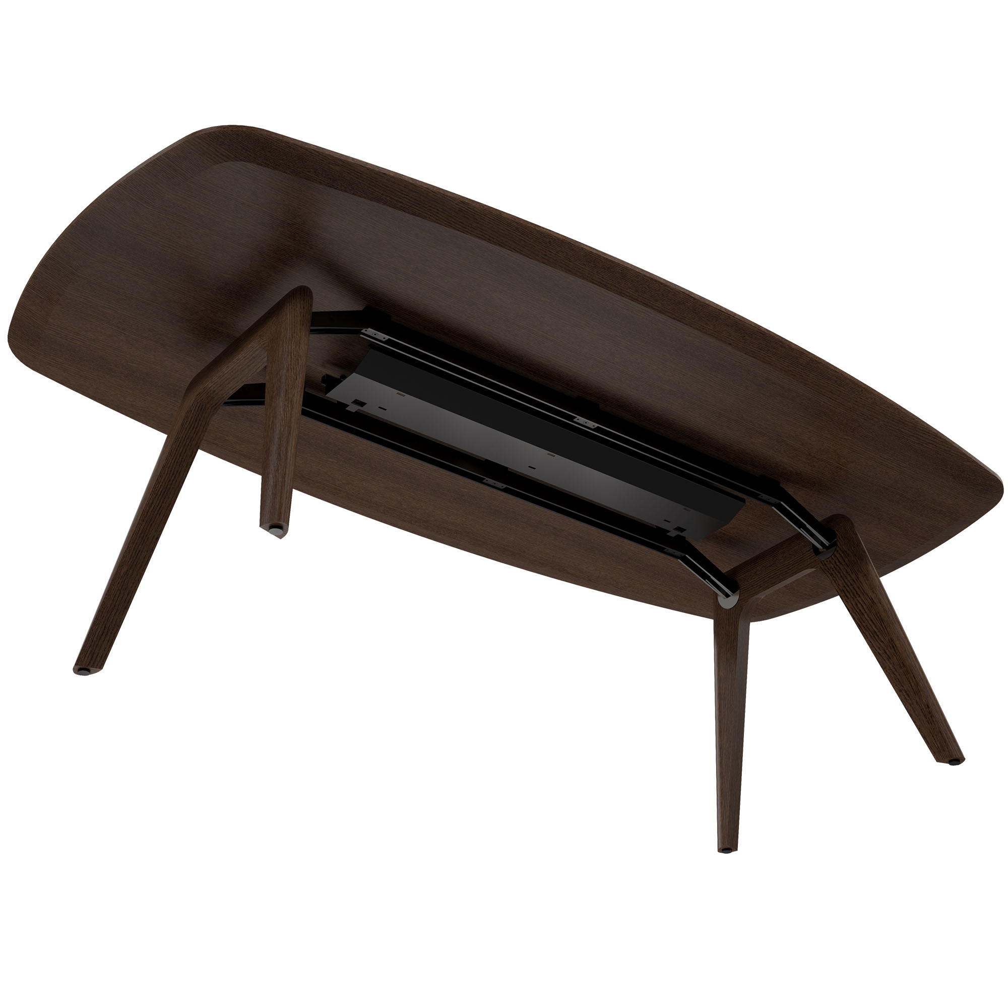 BRALCO RAIL meeting table | Boat shape 2400 - 2800 mm (8 - 10 people) | Real wood, oak tobacco - 3 Main Image