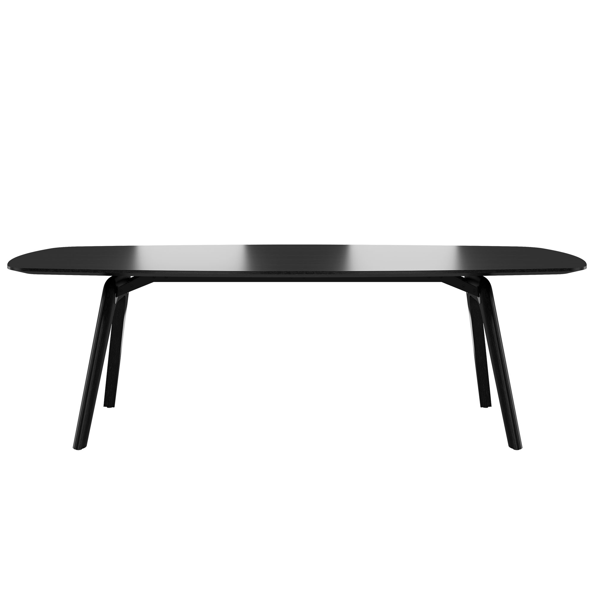 BRALCO RAIL meeting table | Boat shape 2400 - 2800 mm (8 - 10 people) | Real wood, black oak - 2 Main Image