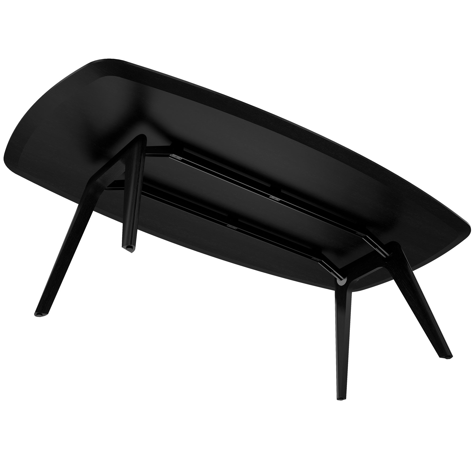 BRALCO RAIL meeting table | Boat shape 2400 - 2800 mm (8 - 10 people) | Real wood, black oak - 3 Main Image