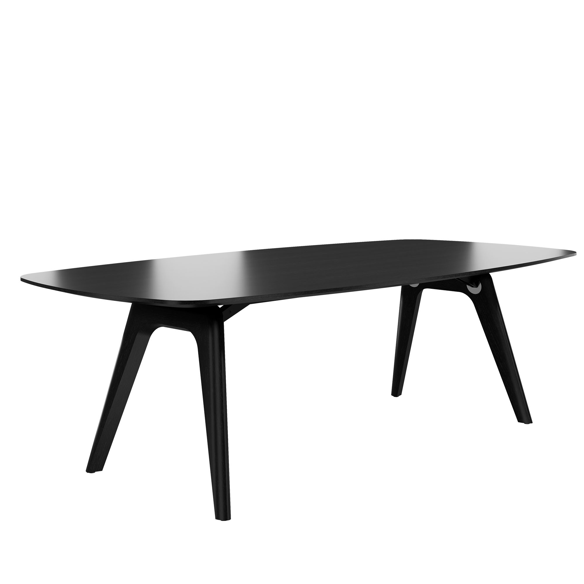 BRALCO RAIL meeting table | Boat shape 2400 - 2800 mm (8 - 10 people) | Real wood, black oak - 1 Main Image