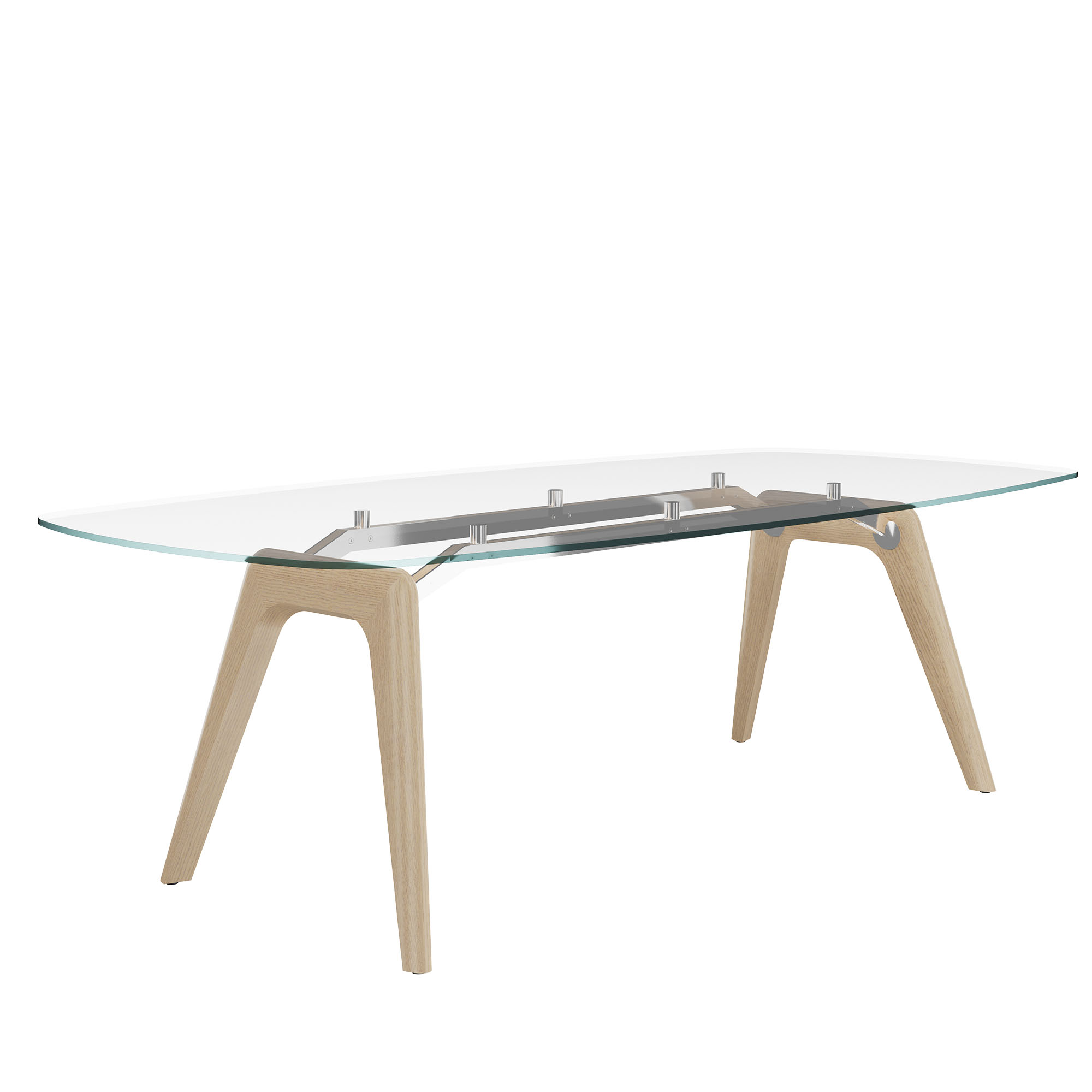 Bralco RAIL Tableau de conférence | Forme de démarrage, 2400 x 1200 x 750 mm (8 personnes) | Assiette de table en verre - 1 Main Image