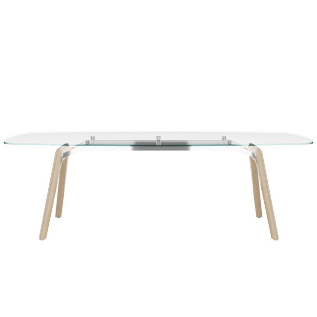Bralco RAIL Tableau de conférence | Forme de démarrage, 2400 x 1200 x 750 mm (8 personnes) | Assiette de table en verre - 2 Main Image