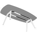 BRALCO RAIL meeting table | Boat shape, 2400 x 1200 x 750 mm (8 people) | gray tinted glass table top - 3 Thumbnail Image