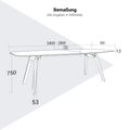 BRALCO RAIL meeting table | Boat shape, 2400 x 1200 x 750 mm (8 people) | gray tinted glass table top - 6 Thumbnail Image