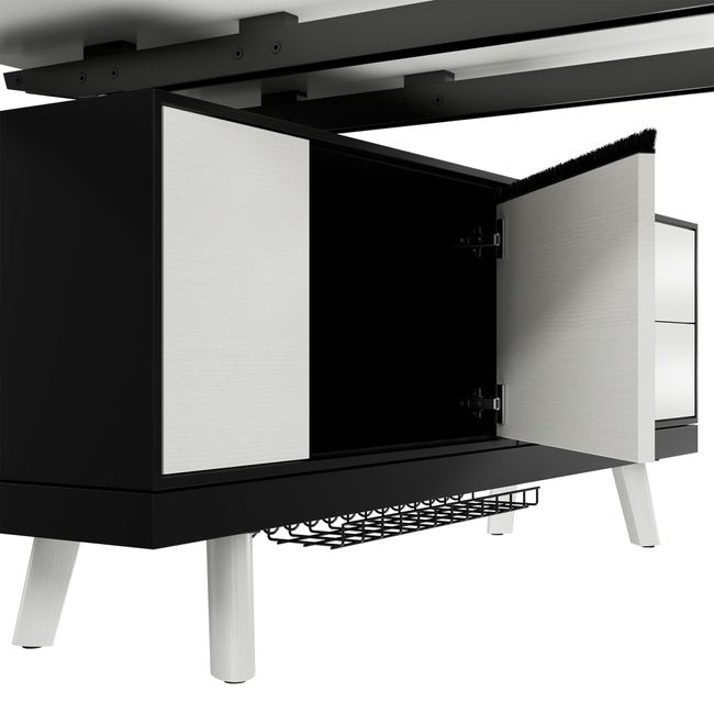 BRALCO RAIL Schreibtisch | 1800 - 2400 mm, integriertes Lowboard, Echtholz, Eiche Weiß BRALCO RAIL Schreibtisch | 1800 - 2400 mm, integriertes Lowboard, Echtholz, Eiche Weiß