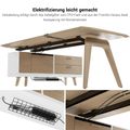 Bralco RAIL Scrivania | 1800 - 2400 mm, bassa bordo integrato, legno reale, bianco in quercia - 9 Thumbnail Image