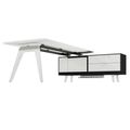 Bralco RAIL Scrivania | 1800 - 2400 mm, bassa bordo integrato, legno reale, bianco in quercia - 2 Thumbnail Image