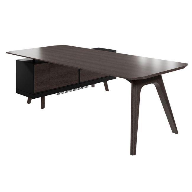 BRALCO RAIL Schreibtisch | 1800 - 2400 mm, integriertes Lowboard, Echtholz, Eiche Carbon BRALCO RAIL Schreibtisch | 1800 - 2400 mm, integriertes Lowboard, Echtholz, Eiche Carbon
