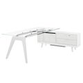BRALCO RAIL Schreibtisch | 1800 - 2400 mm, integriertes Lowboard, Glas-Tischplatte BRALCO RAIL Schreibtisch | 1800 - 2400 mm, integriertes Lowboard, Glas-Tischplatte