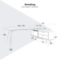 BRALCO RAIL Schreibtisch | 1800 - 2400 mm, integriertes Lowboard, Glas-Tischplatte BRALCO RAIL Schreibtisch | 1800 - 2400 mm, integriertes Lowboard, Glas-Tischplatte