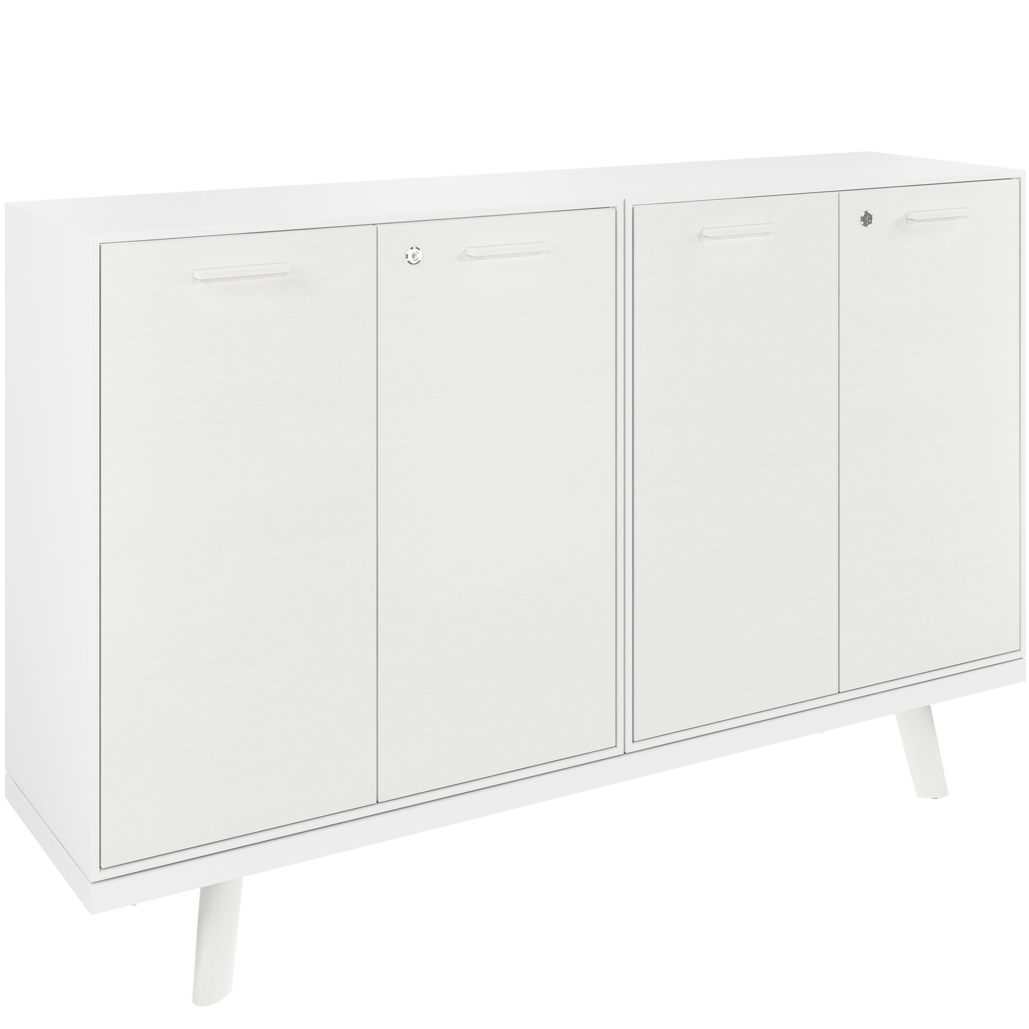 Bralco RAIL Highboard | 2 oh, 1600 x 400 mm, chêne blanc - 1 Main Image
