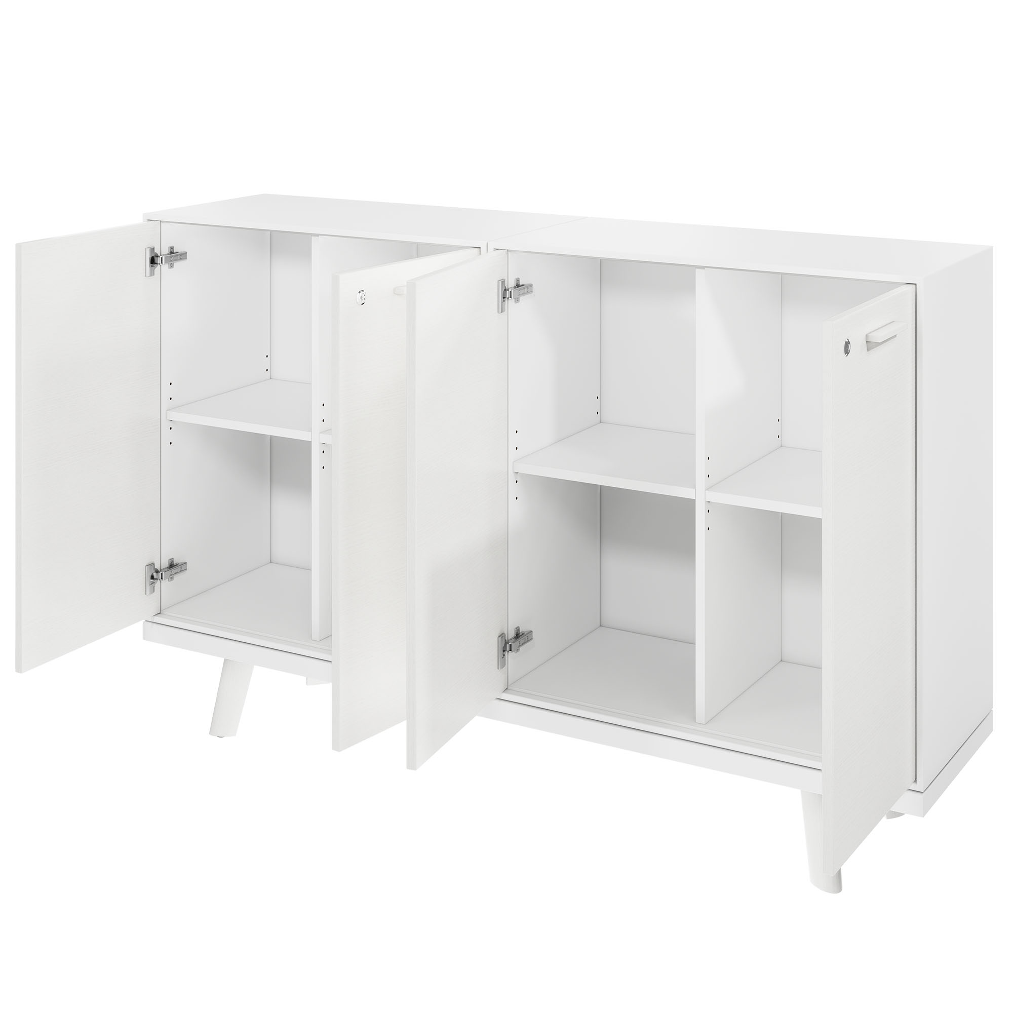 Bralco RAIL Highboard | 2 oh, 1600 x 400 mm, chêne blanc - 2 Main Image