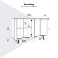 Bralco RAIL Highboard | 2 oh, 1600 x 400 mm, gris clair en chêne - 10 Thumbnail Image