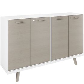 BRALCO RAIL Highboard | 2 OH, 1600 x 400 mm, Eiche Hellgrau