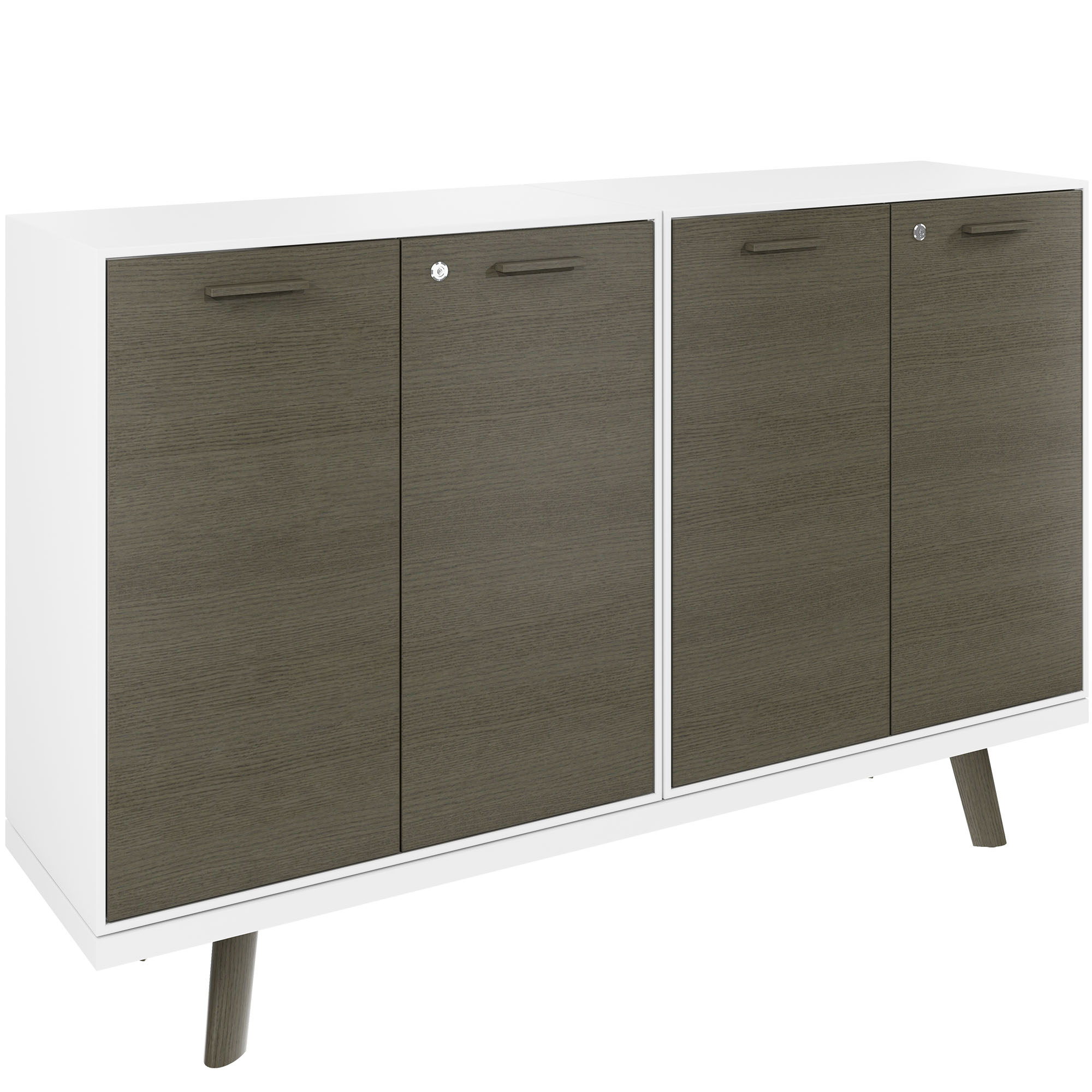 Bralco RAIL Highboard | 2 oh, 1600 x 400 mm, chêne gris foncé - 1 Main Image