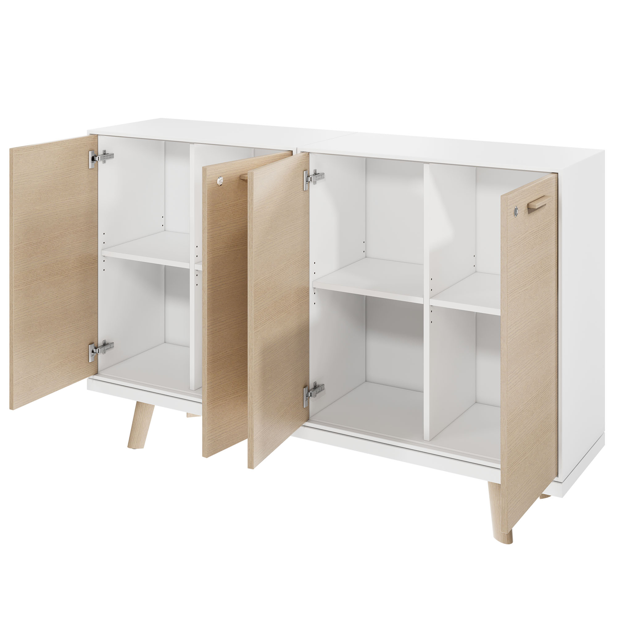 Bralco RAIL Highboard | 2 oh, 1600 x 400 mm, nature de chêne - 2 Main Image