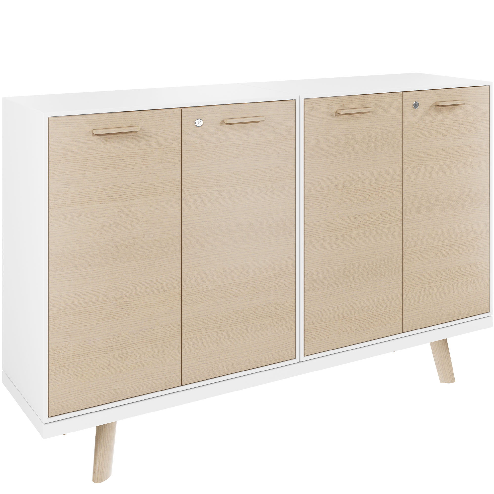 Bralco RAIL Highboard | 2 oh, 1600 x 400 mm, nature de chêne - 1 Main Image