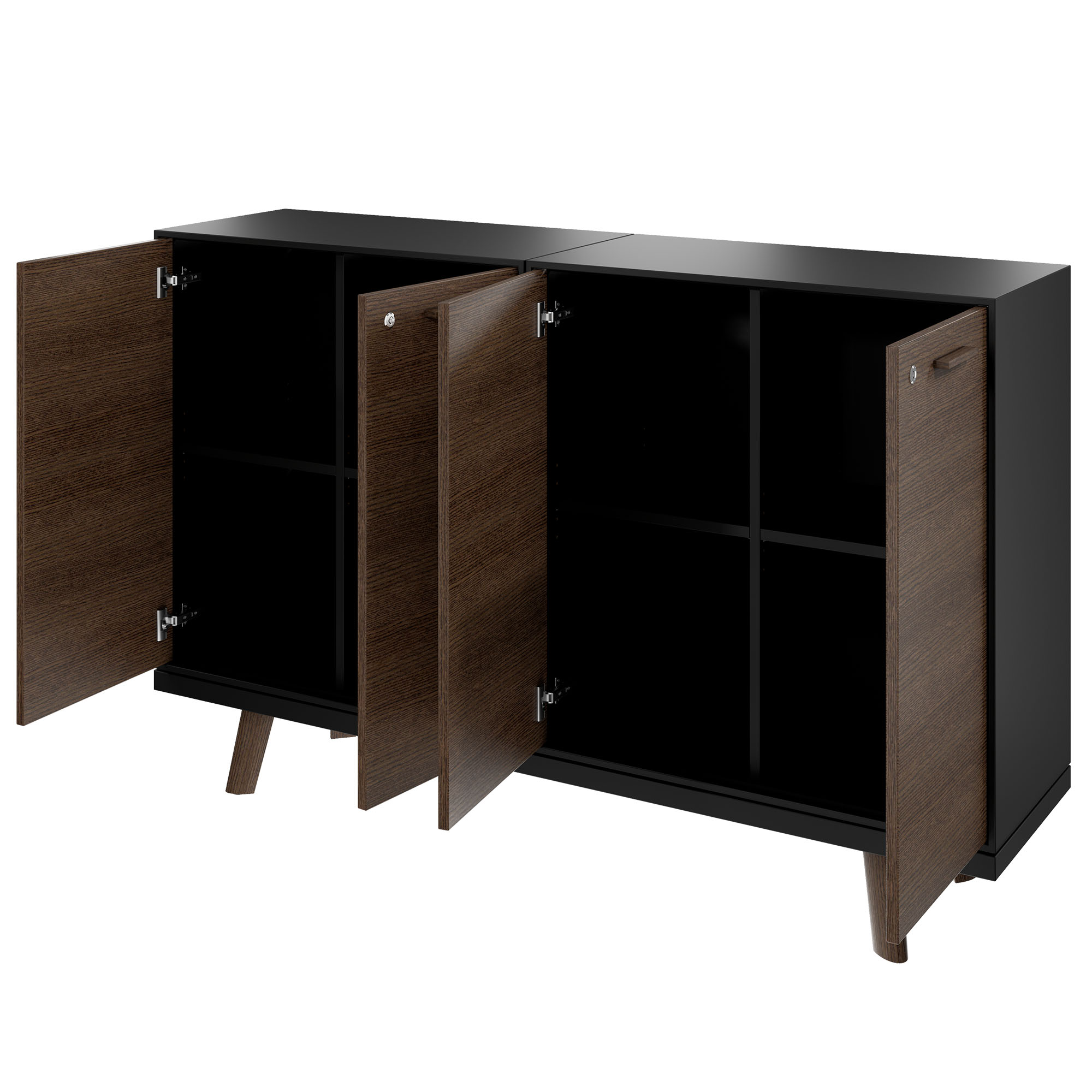 Bralco RAIL Highboard | 2 oh, 1600 x 400 mm, tabac en chêne - 3 Main Image