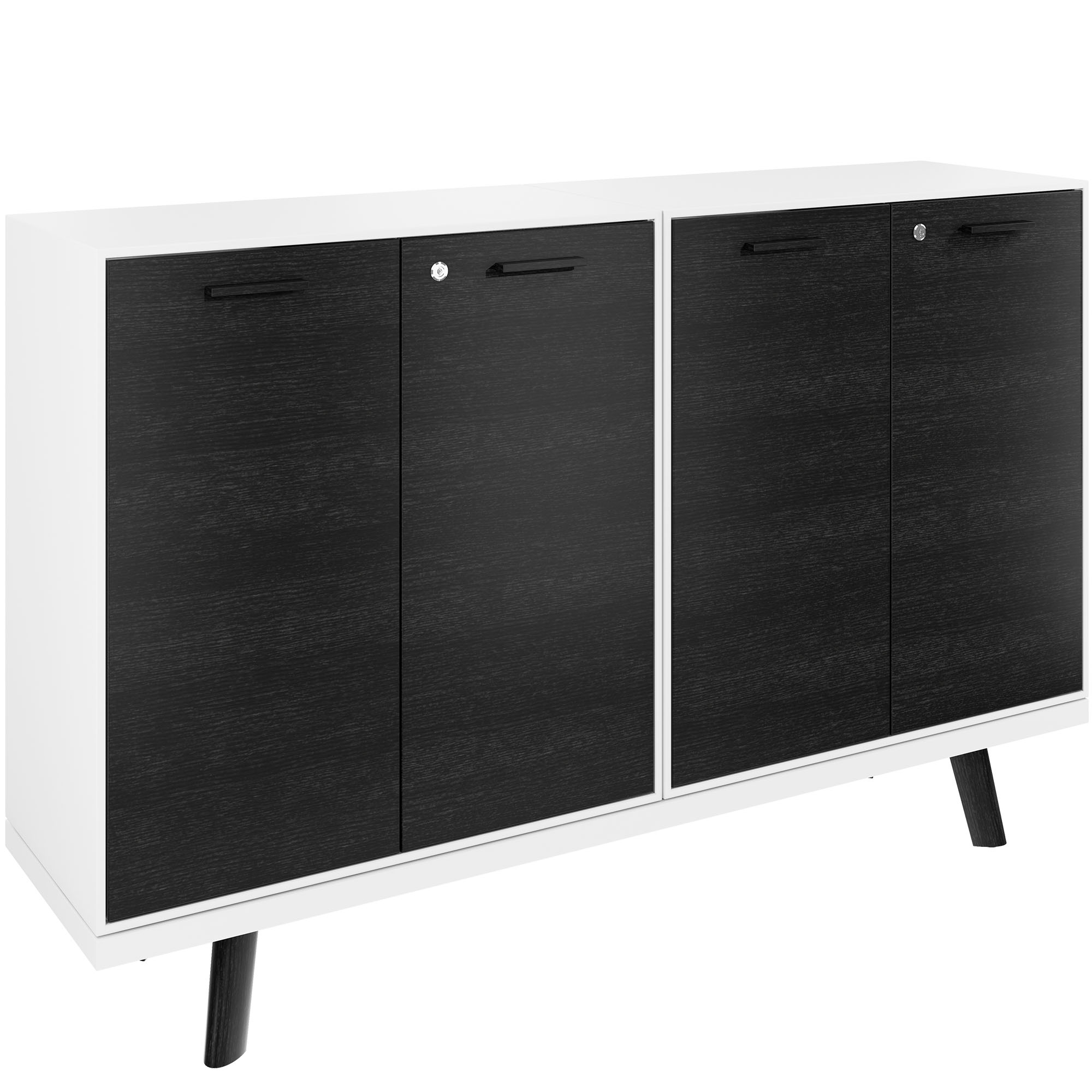 Bralco RAIL Highboard | 2 oh, 1600 x 400 mm, chêne noir - 1 Main Image