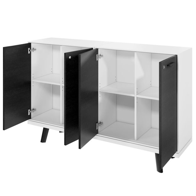 BRALCO RAIL Highboard | 2 OH, 1600 x 400 mm, Eiche Schwarz