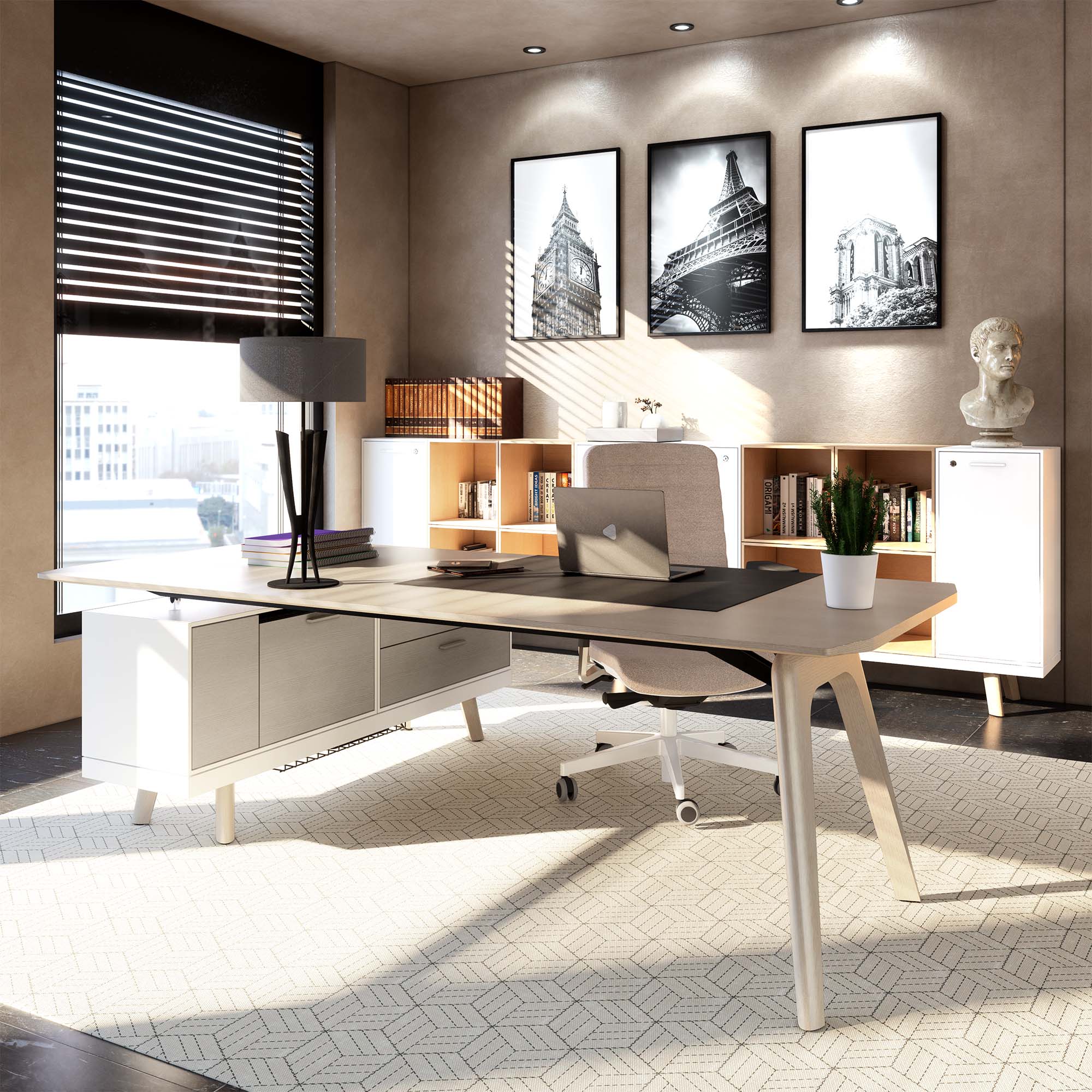 Bralco RAIL Highboard | 2 Oh, 1600 x 400 mm, oak white - 14 Main Image