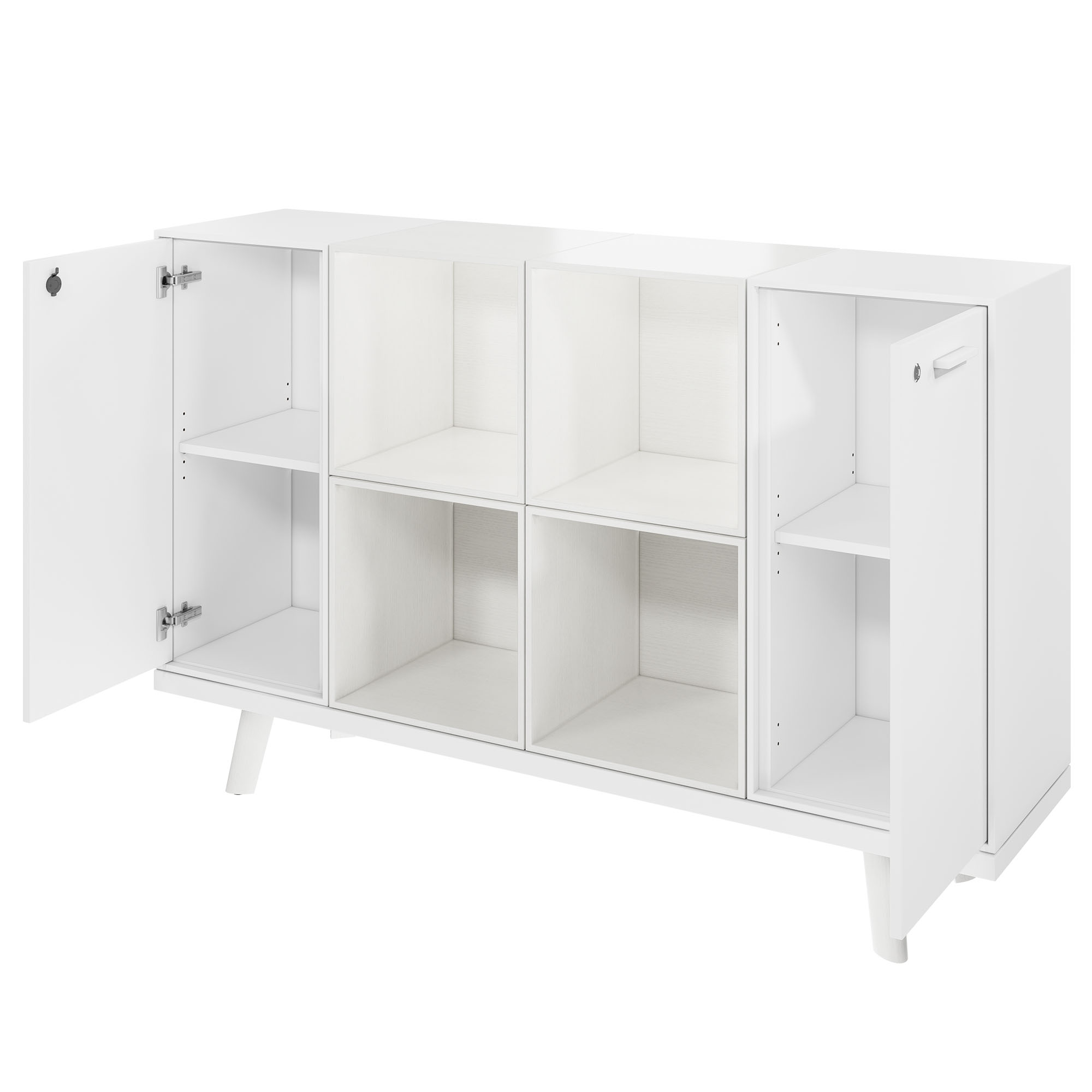 Bralco RAIL Highboard | 2 Oh, 1600 x 400 mm, oak white - 2 Main Image