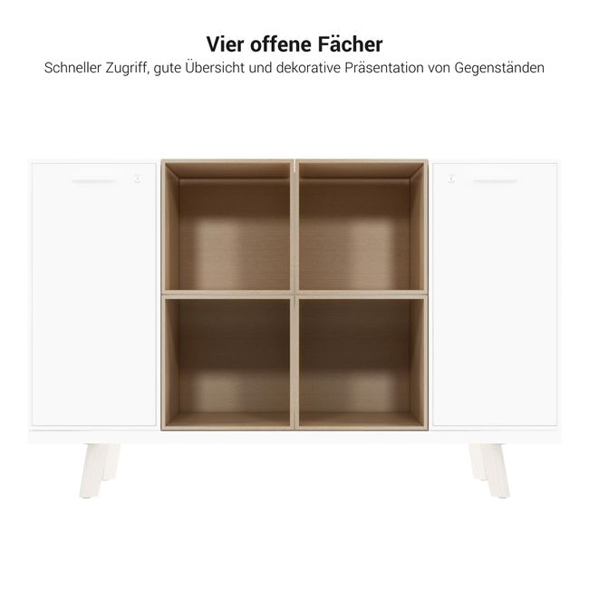 BRALCO RAIL Highboard | 2 OH, 1600 x 400 mm, Eiche Weiß BRALCO RAIL Highboard | 2 OH, 1600 x 400 mm, Eiche Weiß