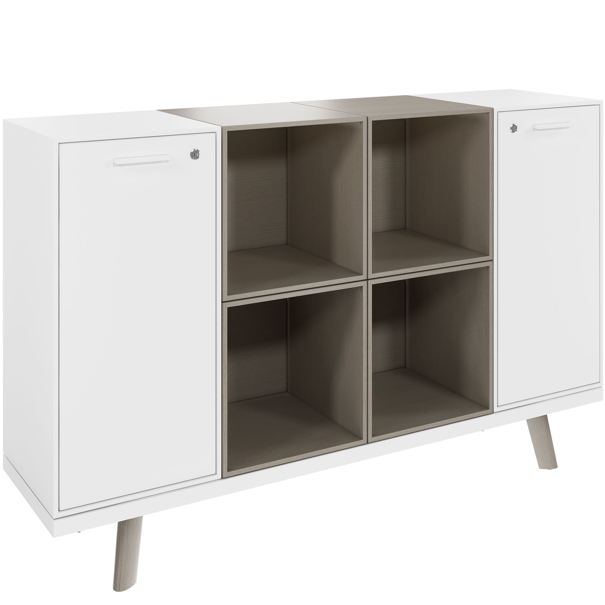 BRALCO RAIL highboard | 2 OH, 1600 x 400 mm, light gray oak - 1 Main Image