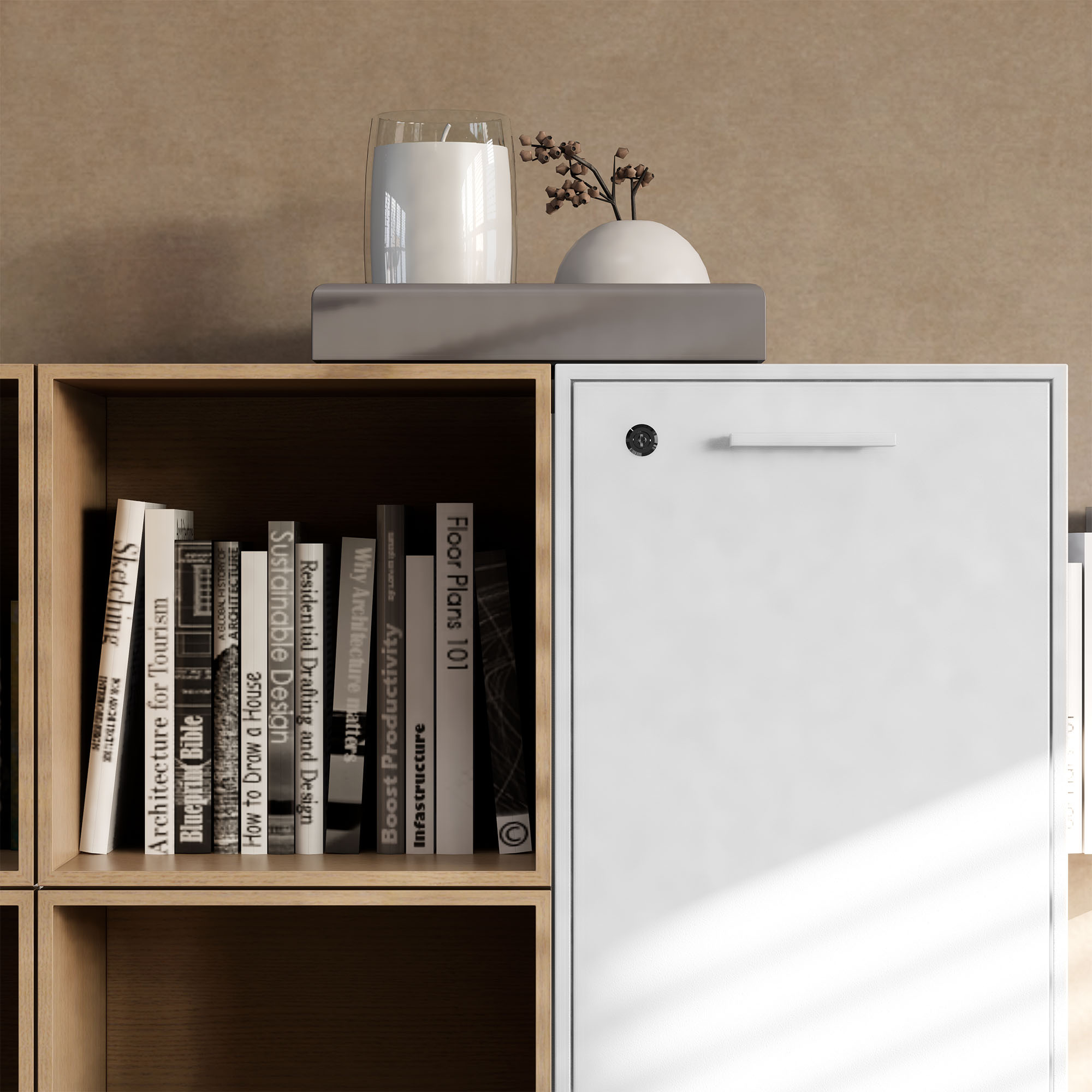 BRALCO RAIL highboard | 2 OH, 1600 x 400 mm, dark gray oak - 15 Main Image