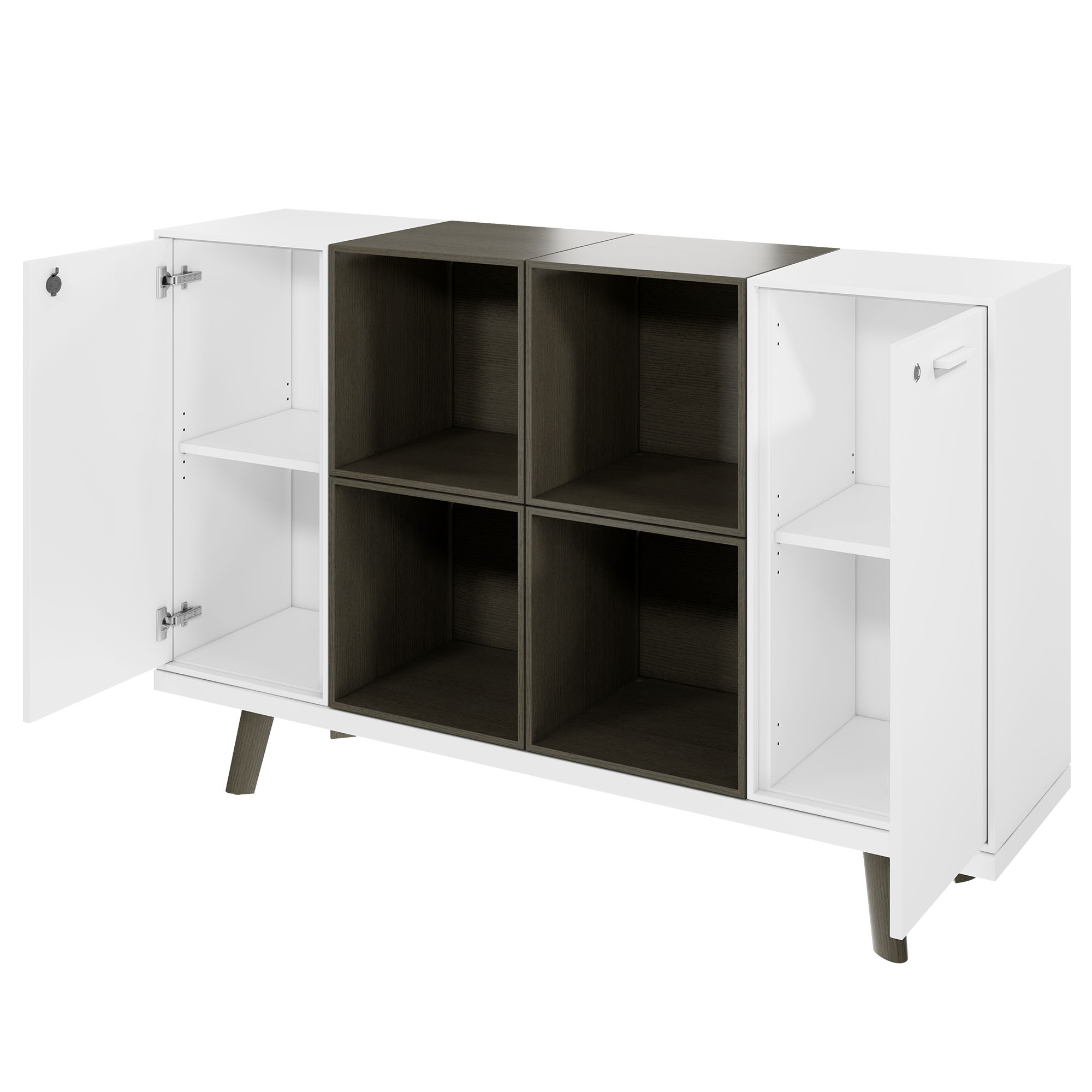 BRALCO RAIL highboard | 2 OH, 1600 x 400 mm, dark gray oak - 2 Main Image
