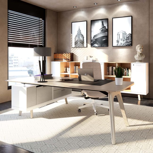 BRALCO RAIL Highboard | 2 OH, 1600 x 400 mm, Eiche Dunkelgrau