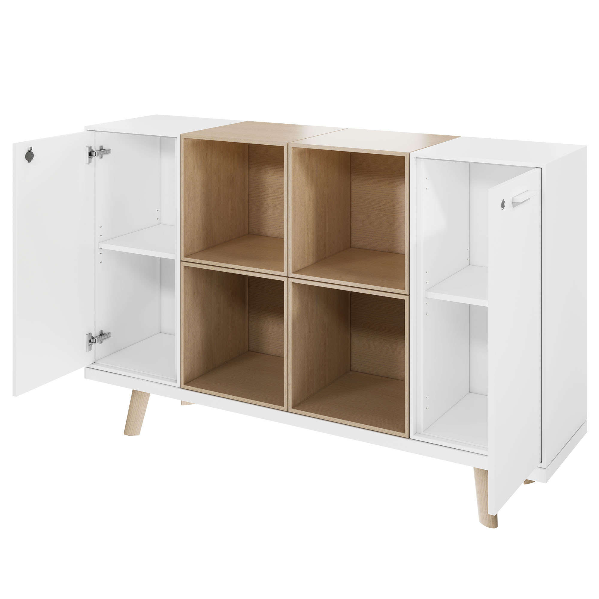 BRALCO RAIL highboard | 2 OH, 1600 x 400 mm, natural oak - 5 Main Image