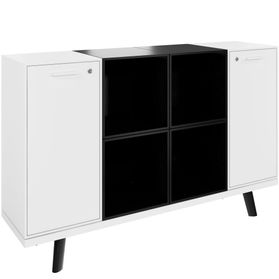 BRALCO RAIL Highboard | 2 OH, 1600 x 400 mm, Eiche Schwarz