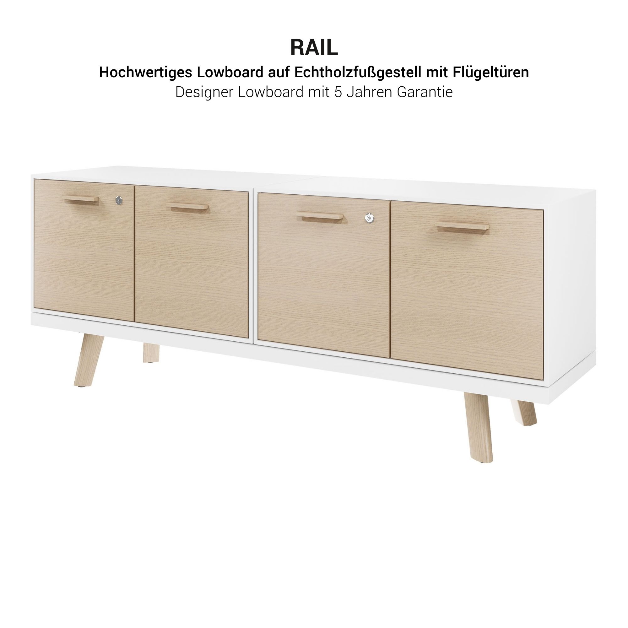 BRALCO RAIL Lowboard | 1.5 OH, 1603 x 400 mm, natural oak - 4 Main Image