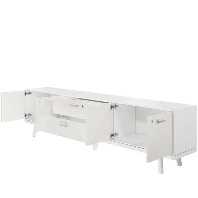 BRALCO RAIL Lowboard | 1,5 OH, 2400 x 400 mm, Eiche Weiß BRALCO RAIL Lowboard | 1,5 OH, 2400 x 400 mm, Eiche Weiß