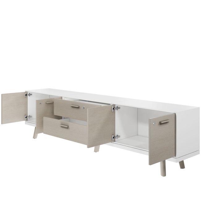 BRALCO RAIL Lowboard | 1,5 OH, 2400 x 400 mm, Eiche Hellgrau BRALCO RAIL Lowboard | 1,5 OH, 2400 x 400 mm, Eiche Hellgrau