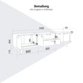 Bralco RAIL Lowboard | 1,5 oh, 2400 x 400 mm, chêne gris foncé - 10 Thumbnail Image