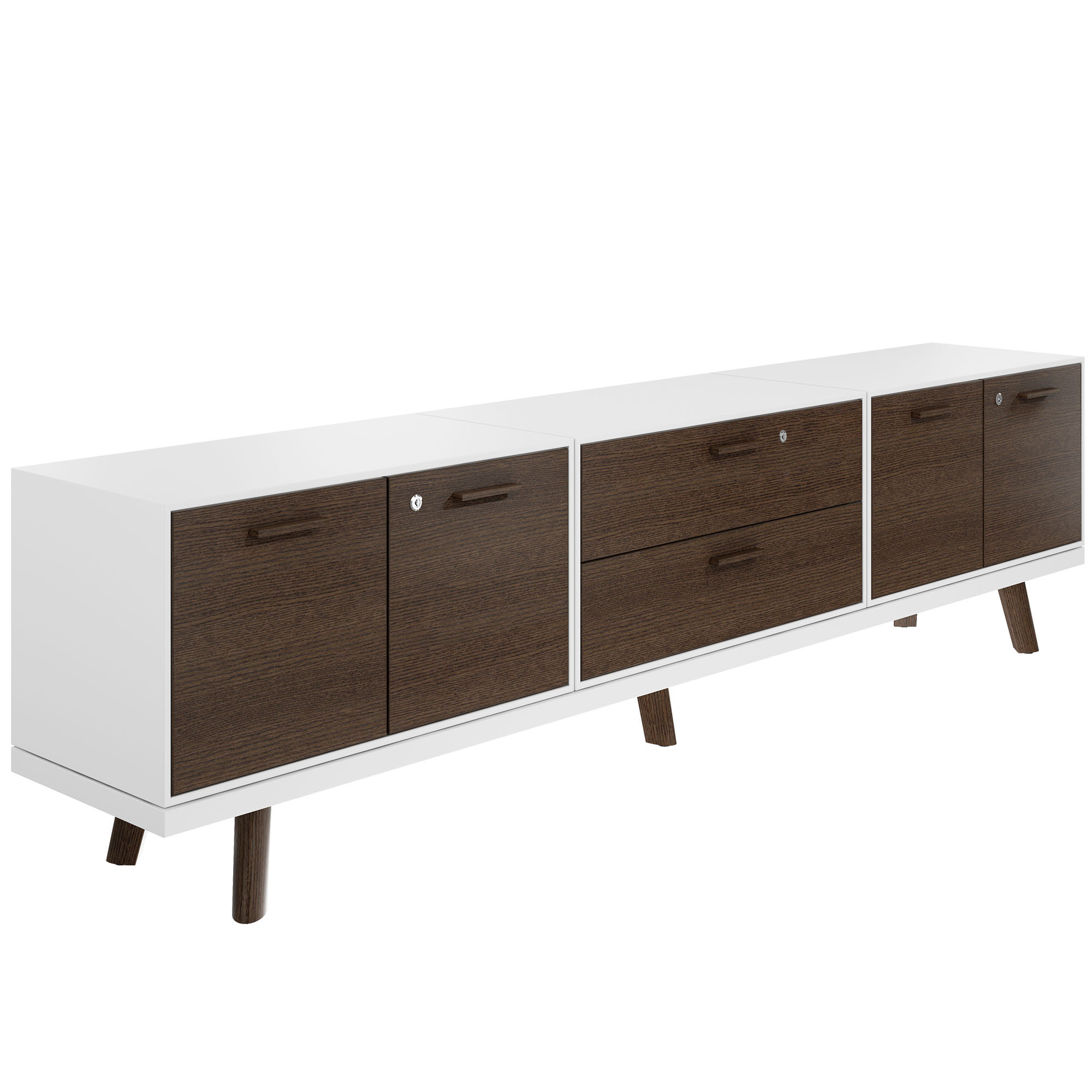 BRALCO RAIL Lowboard | 1.5 OH, 2400 x 400 mm, tobacco oak - 1 Main Image
