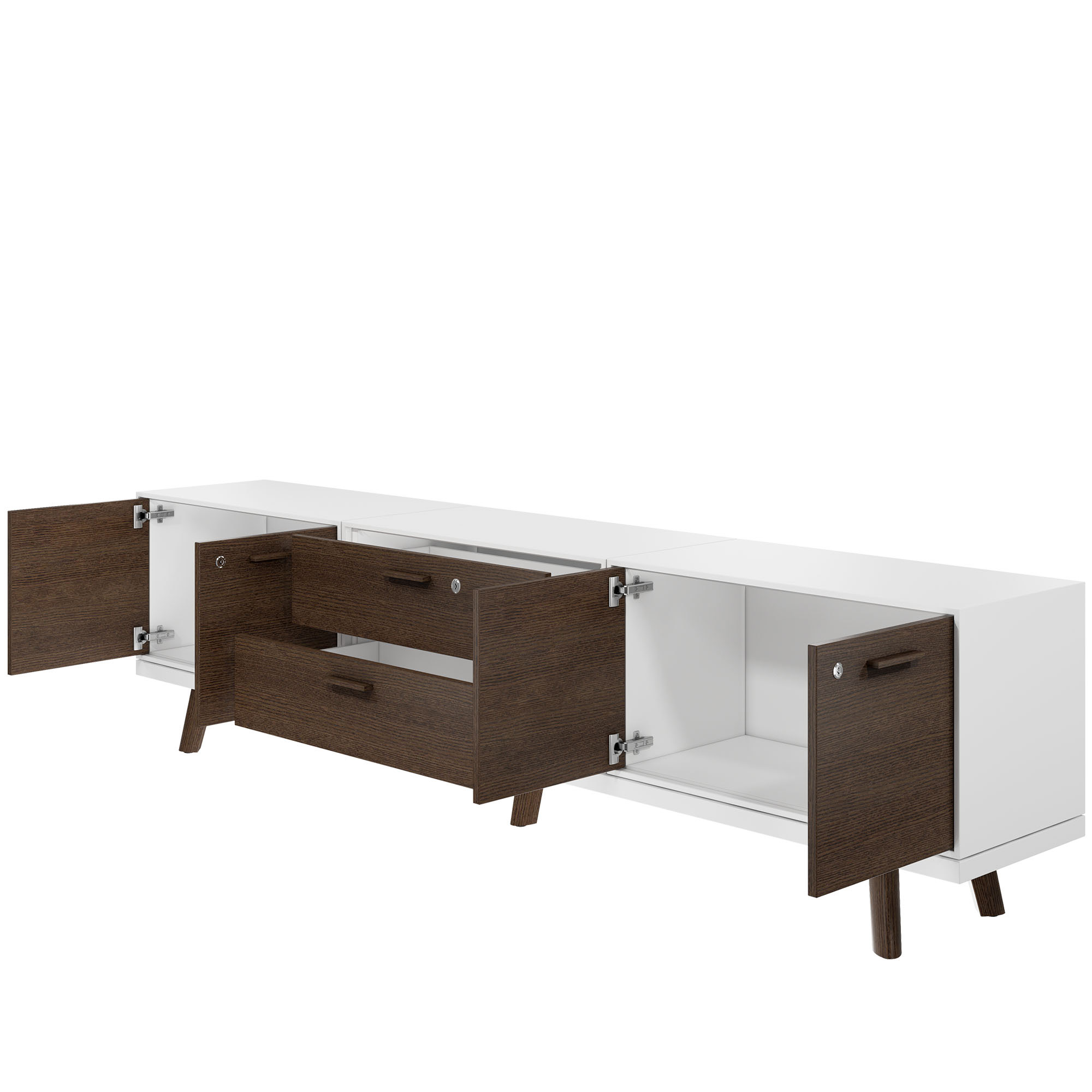 BRALCO RAIL Lowboard | 1.5 OH, 2400 x 400 mm, tobacco oak - 2 Main Image