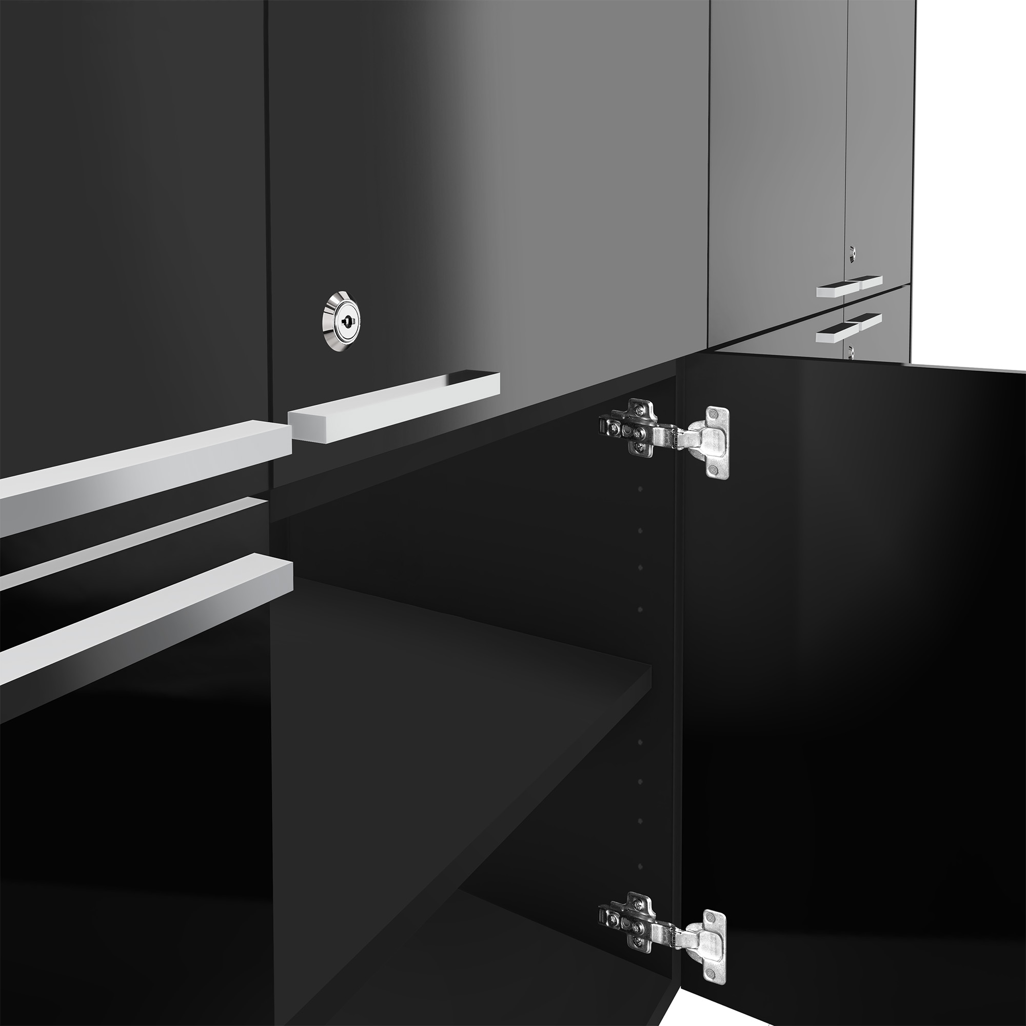 BRALCO JET EVO highboard | 2 OH, 2036 x 460 mm, black - 6 Main Image