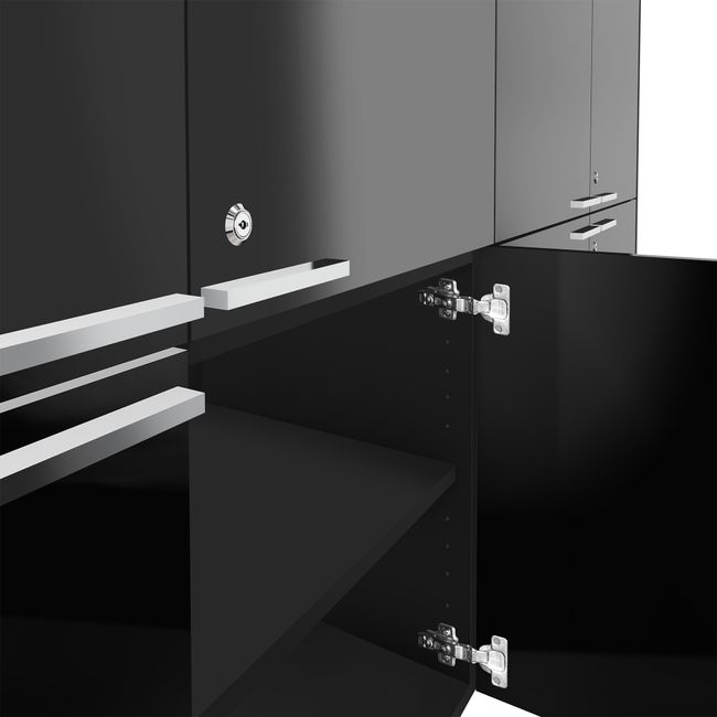 BRALCO JET EVO Highboard | 2 OH, 2036 x 460 mm, Schwarz BRALCO JET EVO Highboard | 2 OH, 2036 x 460 mm, Schwarz