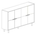 BRALCO JET EVO highboard | 2 OH, 2036 x 460 mm, black - 8 Thumbnail Image