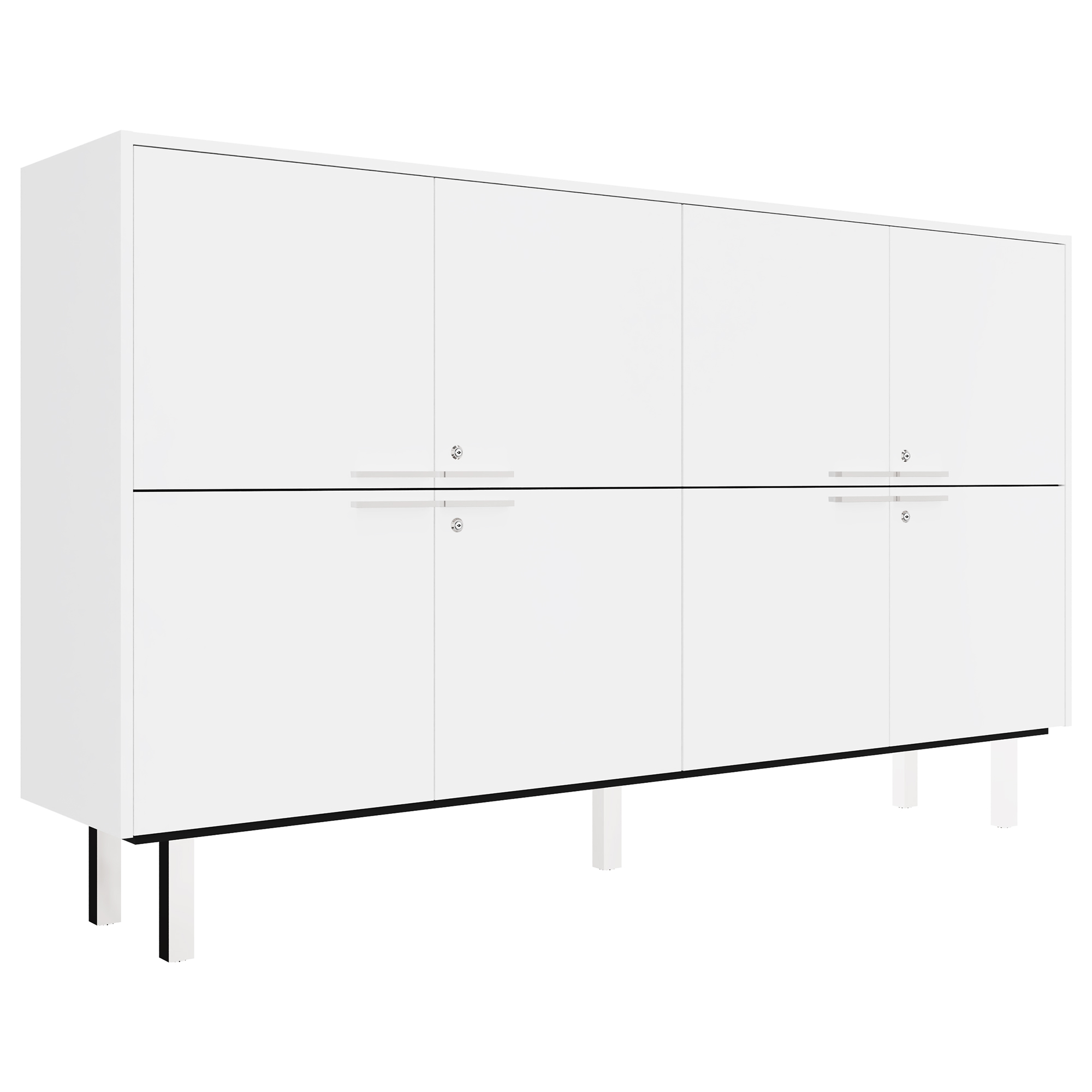 Bralco JET EVO Highboard | 2 Oh, 2036 x 460 mm, white - 1 Main Image
