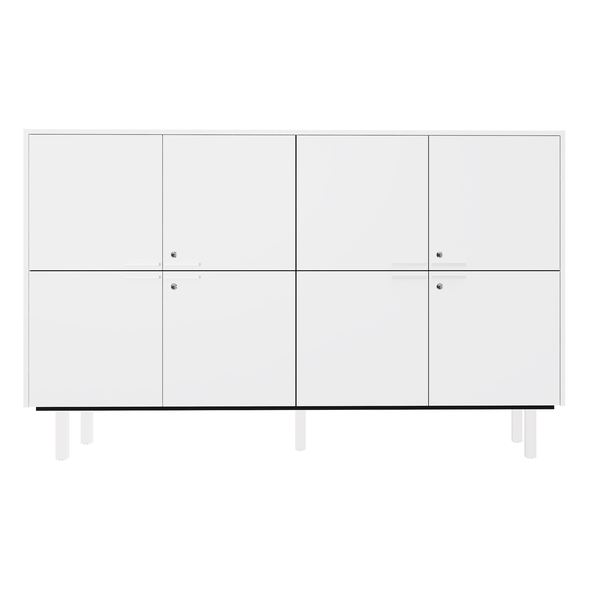 Bralco JET EVO Highboard | 2 Oh, 2036 x 460 mm, white - 2 Main Image