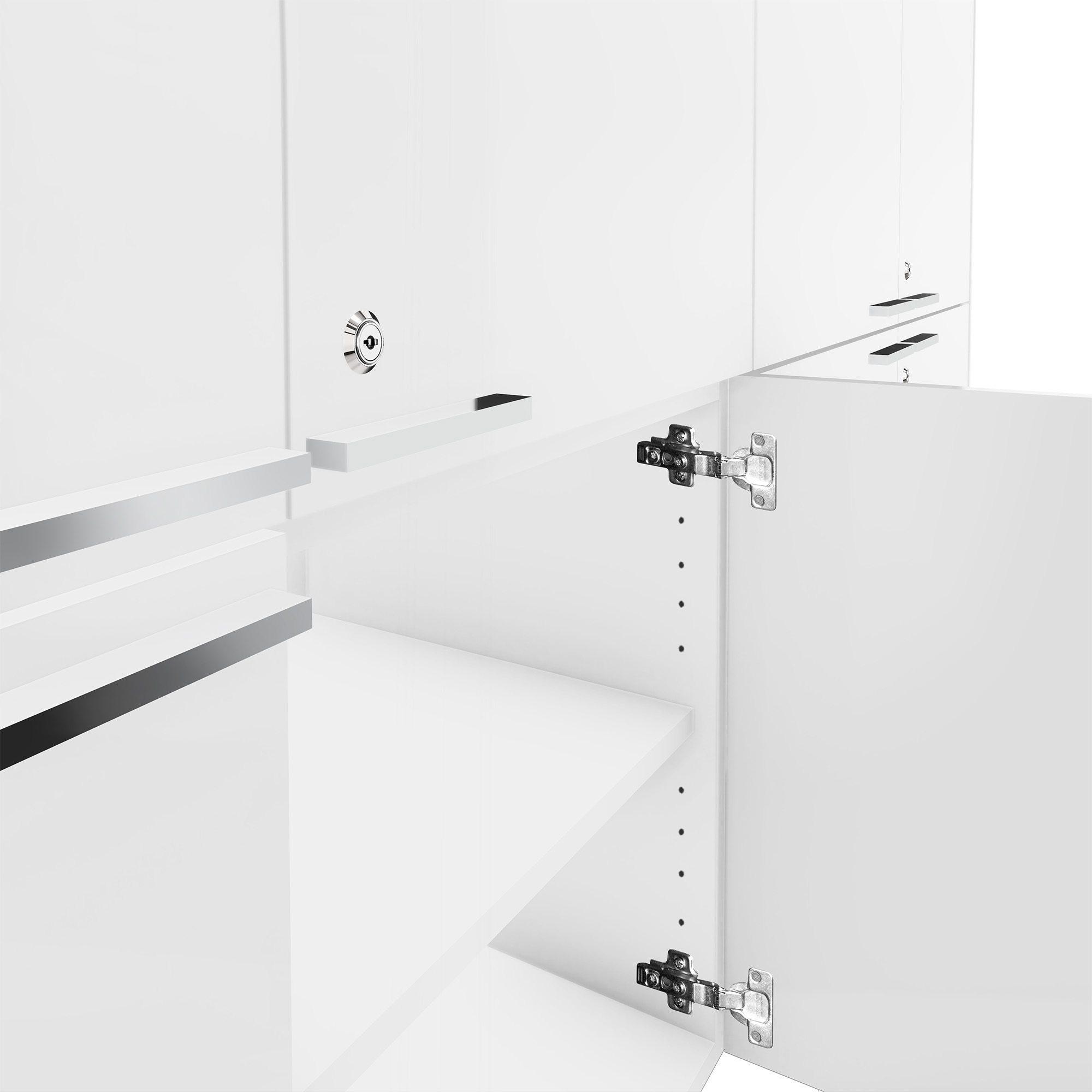Bralco JET EVO Highboard | 2 Oh, 2036 x 460 mm, white - 6 Main Image
