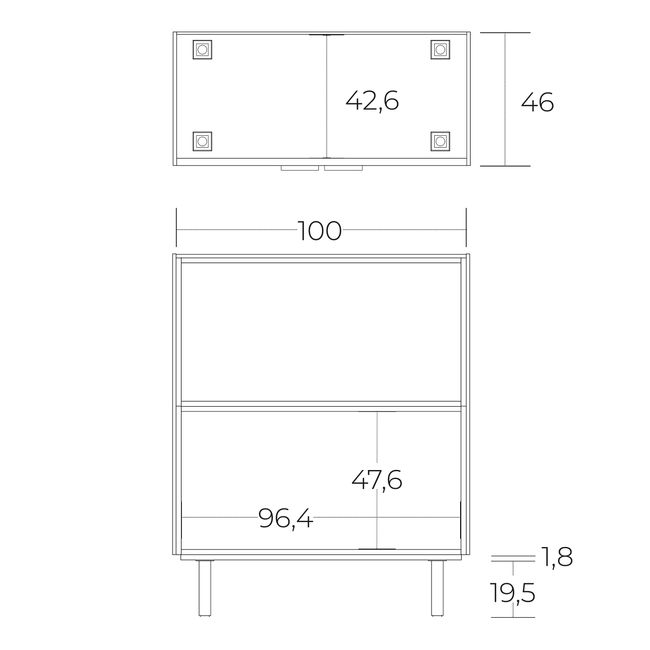 BRALCO JET EVO Highboard | 2 OH, 2036 x 460 mm, Weiß BRALCO JET EVO Highboard | 2 OH, 2036 x 460 mm, Weiß