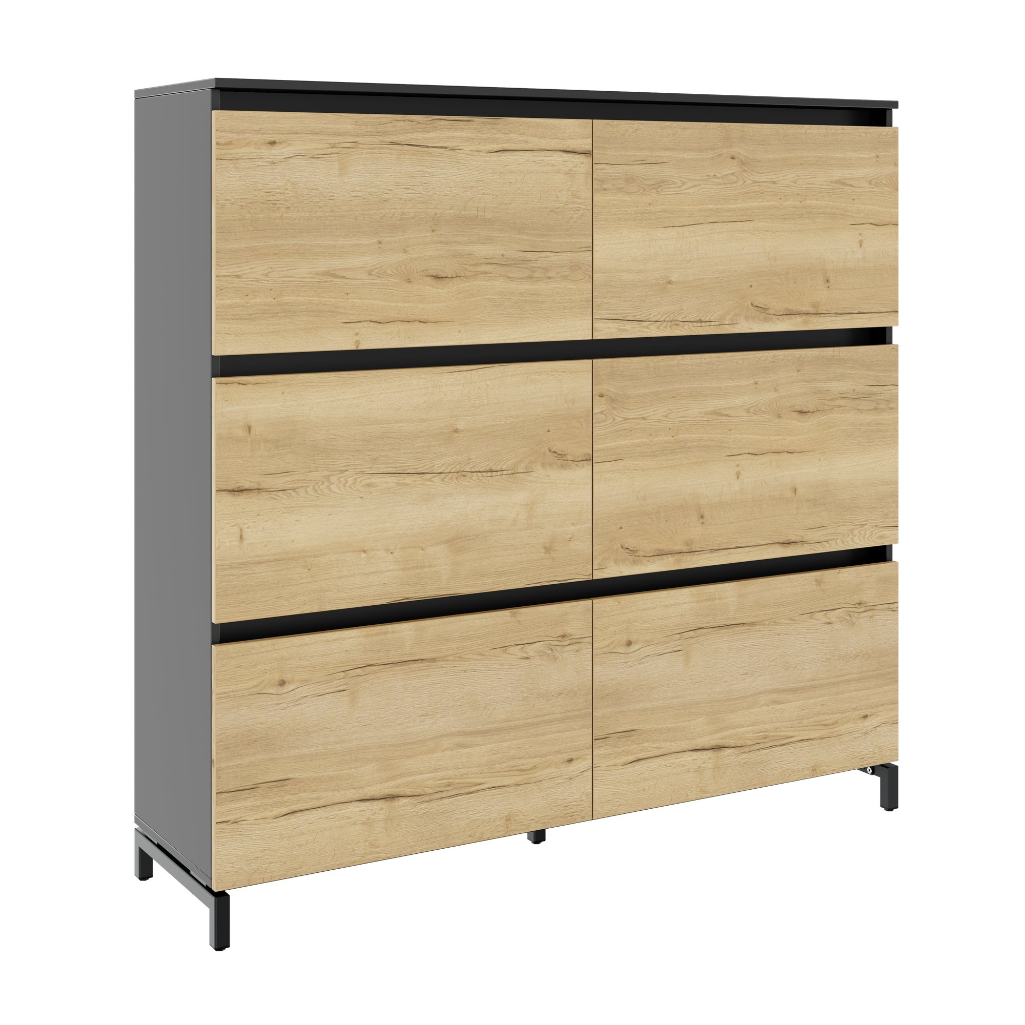 ART Highboard | 3 oh, 1600 x 1560 mm, chêne sauvage gris foncé - 1 Main Image