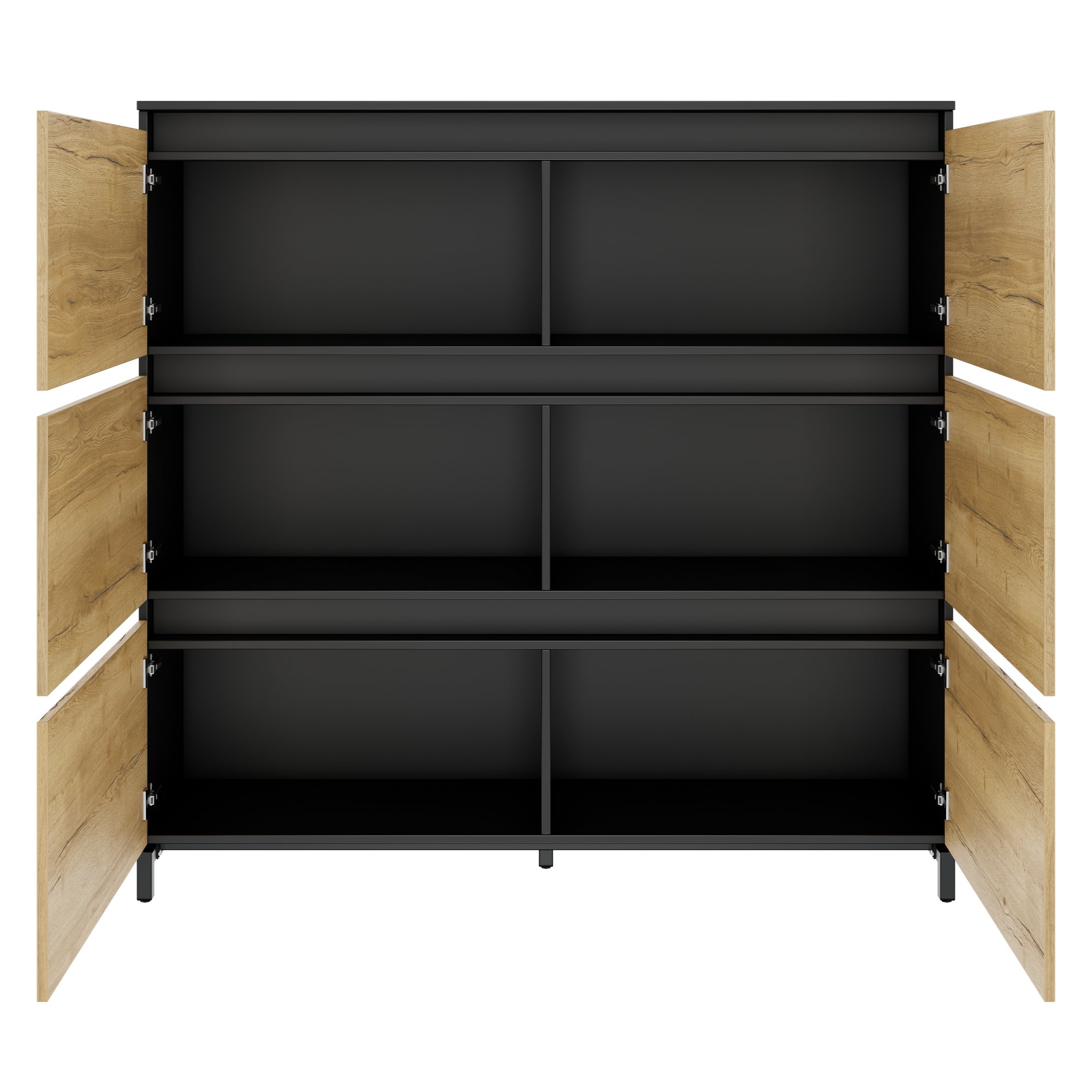ART Highboard | 3 oh, 1600 x 1560 mm, chêne sauvage gris foncé - 3 Main Image
