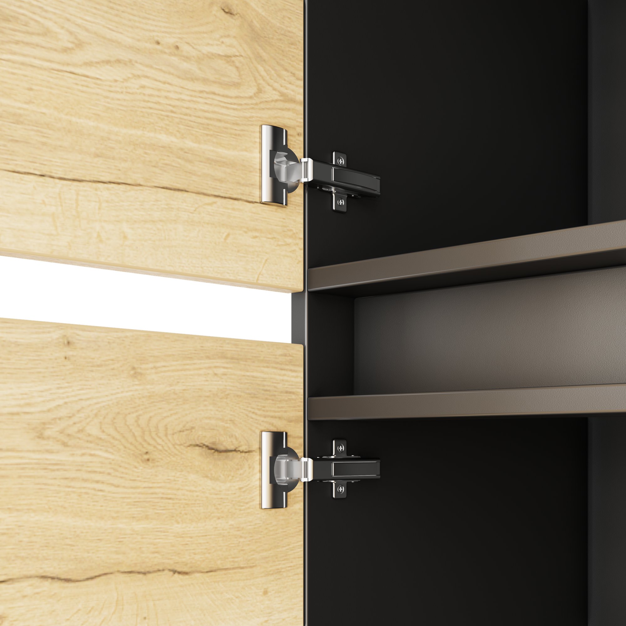 ART Highboard | 3 oh, 1600 x 1560 mm, chêne sauvage gris foncé - 8 Main Image