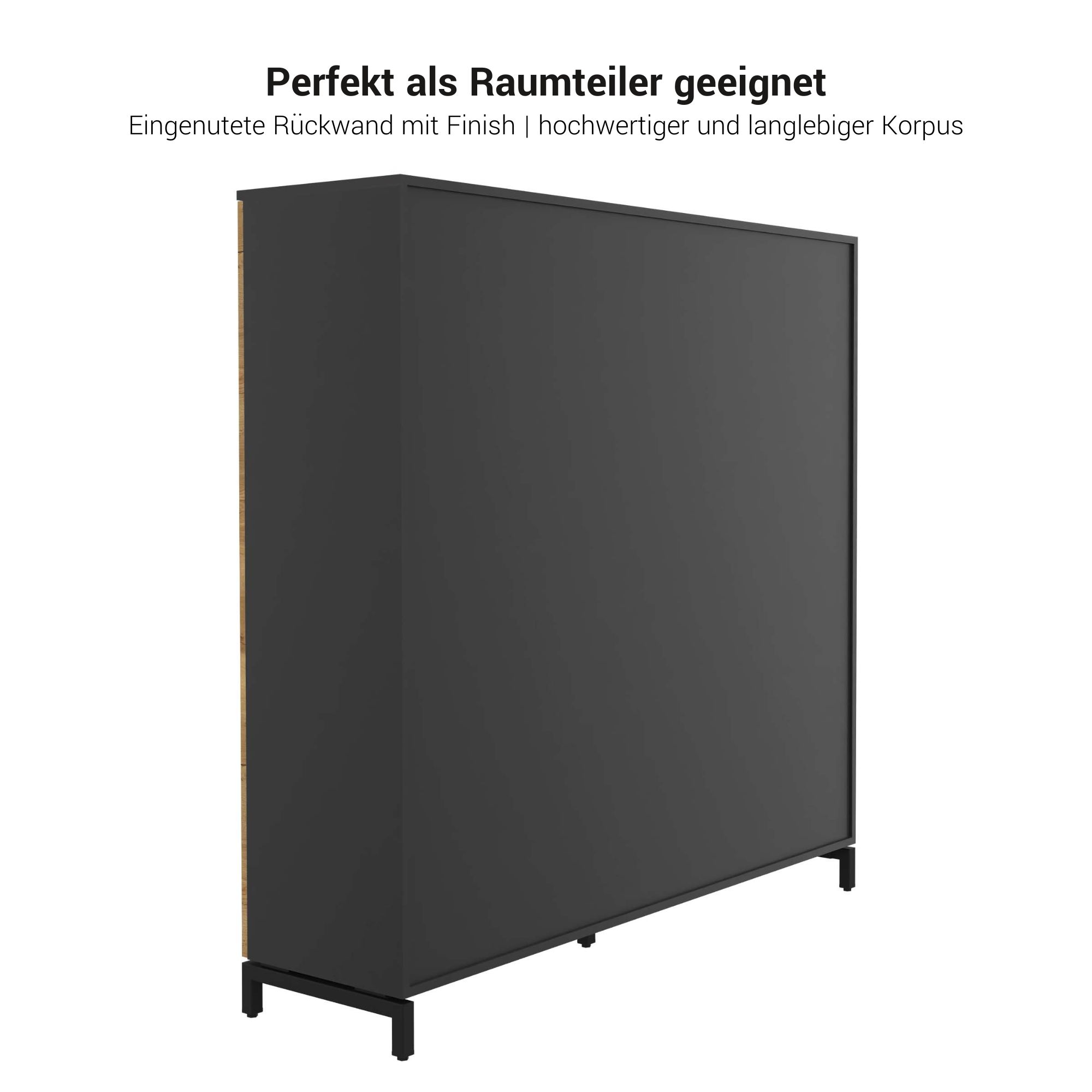 ART Garderobenschrank | 4 OH, 1600 x 1760 mm, Wildeiche-Dunkelgrau - 2 Main Image
